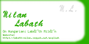 milan labath business card